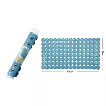 SZŐNYEG PVC FÜRDŐSZOBAI CSÚSZÁSGÁTLÓS 68X37CM KÉK