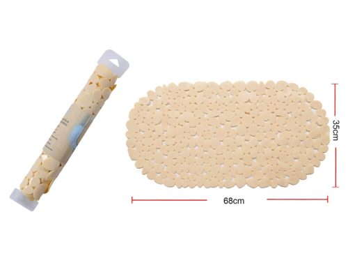 SZŐNYEG PVC FÜRDŐSZOBAI CSÚSZÁSGÁTLÓS 68X35CM BÉZS