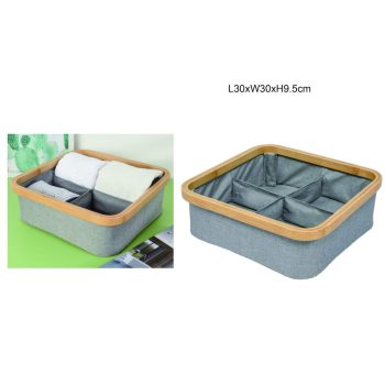 TÁROLÓKOSÁR BAMBUSZ 30CMX30CMX9,5CM