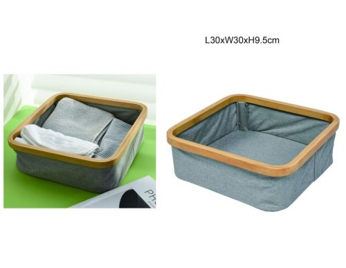 TÁROLÓKOSÁR BAMBUSZ 30CMX30CMX9,5CM