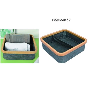 TÁROLÓKOSÁR BAMBUSZ 30CMX30CMX9,5CM