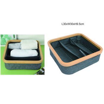 TÁROLÓKOSÁR BAMBUSZ 30CMX30CMX9,5CM