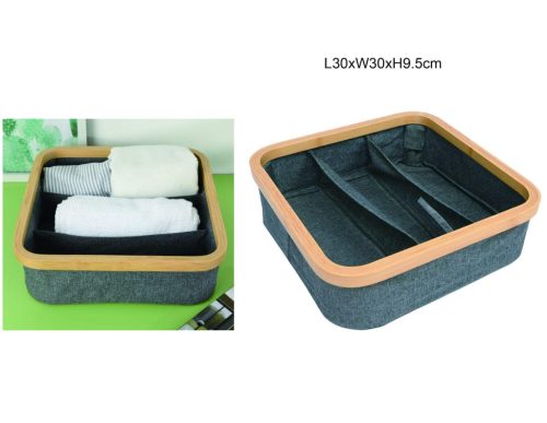 TÁROLÓKOSÁR BAMBUSZ 30CMX30CMX9,5CM