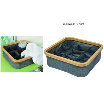 TÁROLÓKOSÁR BAMBUSZ 30CMX30CMX9,5CM