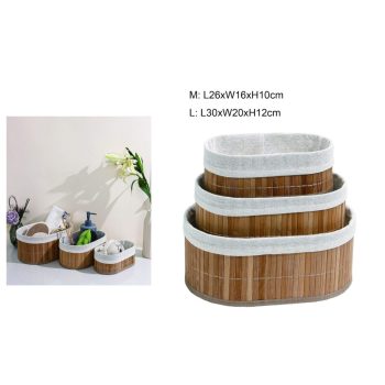 TÁROLOKOSÁR SZETT BAMBUSZ 3 DARABOS