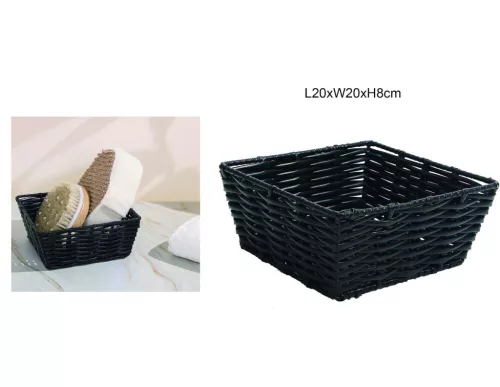 TÁROLOKOSÁR PP 20CMX20CMX8CM FEKETE