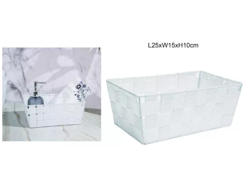 TÁROLOKOSÁR PP 25CMX15CMX10CM FEHÉR