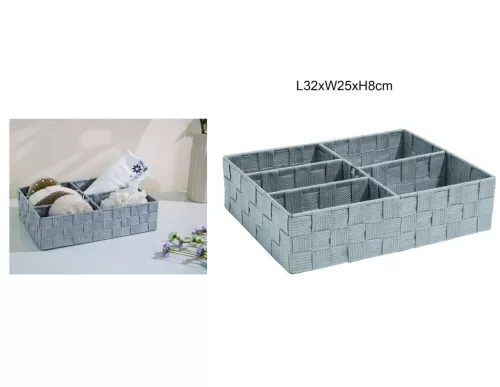 TÁROLOKOSÁR PP 32CMX25CMX8CM SZÜRKE