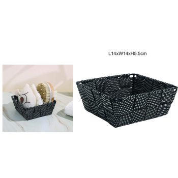 TÁROLOKOSÁR PP 14CMX14CMX5,5CM FEKETE