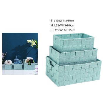 TÁROLOKOSÁR SZETT PP 3 DARABOS TÜRKIZ