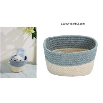 TÁROLÓKOSÁR PAMUT KÖTÉLBŐL 20CMX16CMX12,5CM