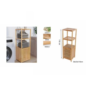 TÁROLÓÁLLVÁNY BAMBUSZ 36CMX33CMX110CM