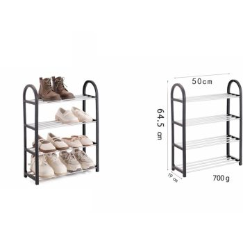 CIPŐTARTÓ NÉGYSZINTES 64,5CMX50CMX19CM