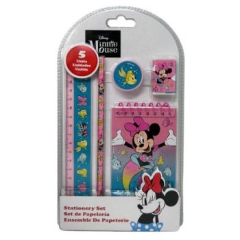   ÍRÓSZER SZETT ( JEGYZET FÜZET, CERUZA, RADÍR, VONALZÓ, HEGYEZŐ ) MINNIE