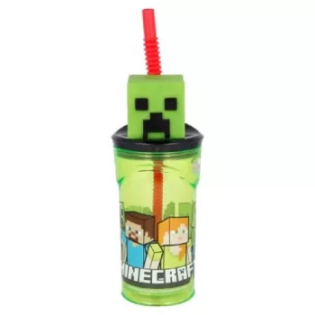POHÁR SZÍVÓSZÁLAS 3D 360ML MINECRAFT