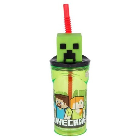 POHÁR SZÍVÓSZÁLAS 3D 360ML MINECRAFT