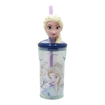 POHÁR SZÍVÓSZÁLAS 3D 360ML FROZEN