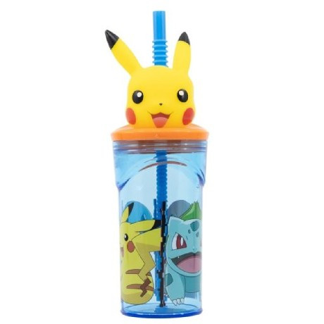 POHÁR SZÍVÓSZÁLAS 3D 360ML POKÉMON