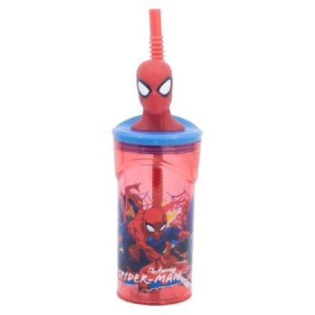 POHÁR SZÍVÓSZÁLAS 3D 360ML SPIDERMAN