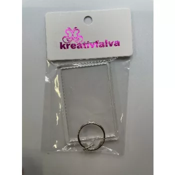 KULCSTARTÓ ÁTLÁTSZÓ MŰA. TÉGLALAP H: 7,5CM SZ: 5CM