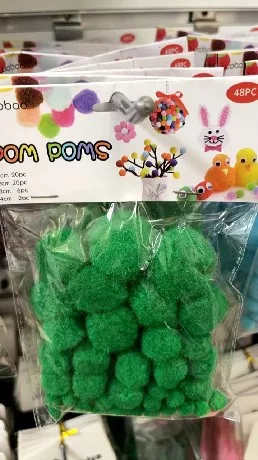 POMPOM S.ZÖLD 48DB-OS VEGYES MÉRETEK (1CM:20DB, 2CM:20DB, 3CM:6DB, 4CM:2DB)