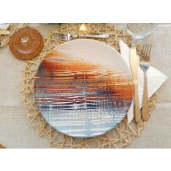 TÁNYÉR LAPOS KER. NAPLEMENTÉS D:26CM