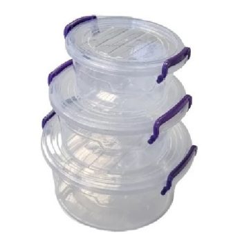 TÁROLÓ DOBOZ KEREK MŰA. 3DB-OS 0,6/1,2/2,1L