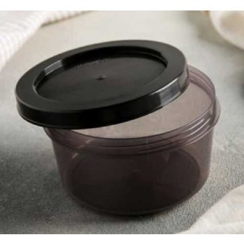 TÁROLÓ DOBOZ KEREK MŰA. CSAVAROS TETŐVEL BARNA 0,5L