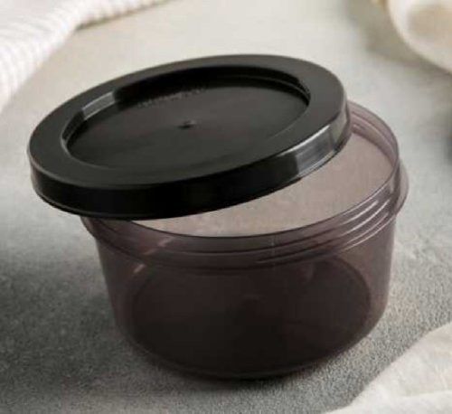 TÁROLÓ DOBOZ KEREK MŰA. CSAVAROS TETŐVEL BARNA 0,5L