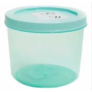 TÁROLÓ DOBOZ KEREK MŰA. CSAVAROS TETŐVEL MENTA 0,75L