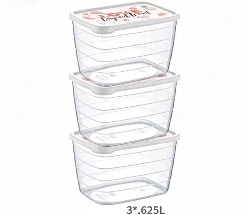 TÁROLÓ DOBOZ SZETT 3DB-OS MŰA. 0,625L