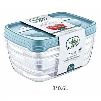 TÁROLÓ DOBOZ SZETT 3DB-OS MŰA. 0,6L