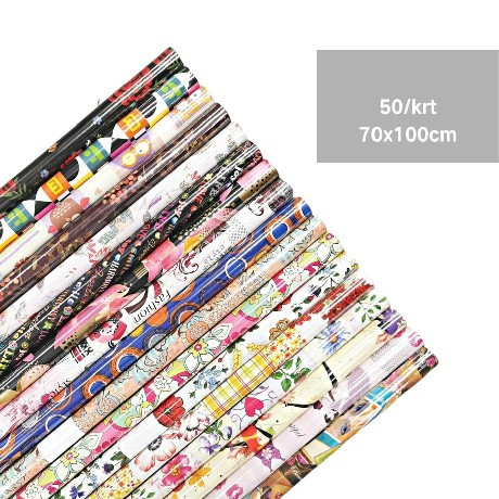 CSOMAGOLÓPAPÍR VEGYES MINTA 50DB/KARTON 70X100CM