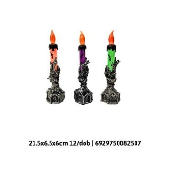 DEKORÁCIÓ HALLOWEEN LÁNGMENTES GYERTYA 21,5X6,5X6CM