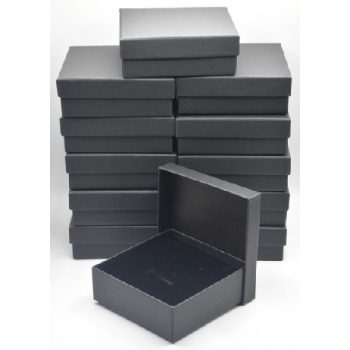 ÉKSZERDOBOZ 9X9CM PAPÍR, FEKETE 12DB-OS