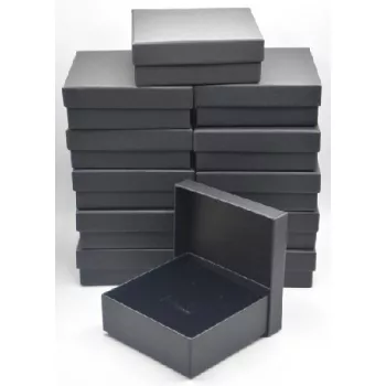 ÉKSZERDOBOZ 9X9CM PAPÍR, FEKETE 12DB-OS