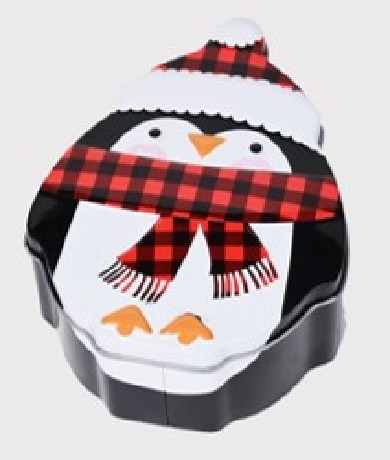 KARÁCSONYI FÉM DOBOZ PINGVIN 11X14X5CM