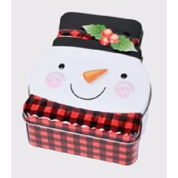 KARÁCSONYI FÉM DOBOZ HÓEMBER 11X12,5X5CM