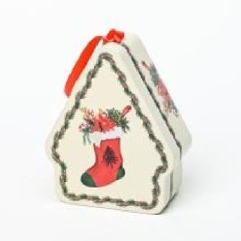 KARÁCSONYI FÉM DOBOZ HÁZIKÓ 8,5X10,5X4CM