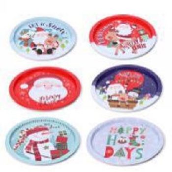 KARÁCSONYI FÉM TÁLCA 6 FÉLE ÁTM.:32,5CM