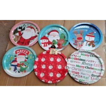 KARÁCSONYI FÉM TÁLCA 6 FÉLE ÁTM.:32,5CM