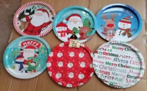 KARÁCSONYI FÉM TÁLCA 6 FÉLE ÁTM.:32,5CM