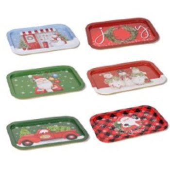 KARÁCSONYI FÉM TÁLCA 6 FÉLE 34X23CM