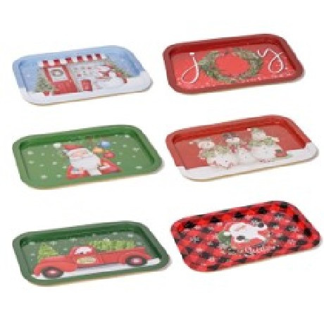 KARÁCSONYI FÉM TÁLCA 6 FÉLE 34X23CM