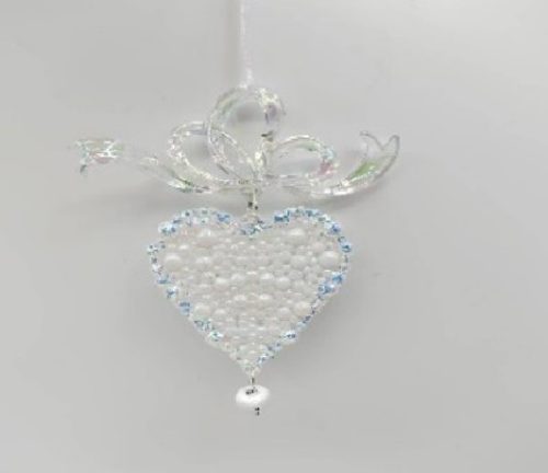 KARÁCSONYFADÍSZ SZÍV 18X8CM PVC