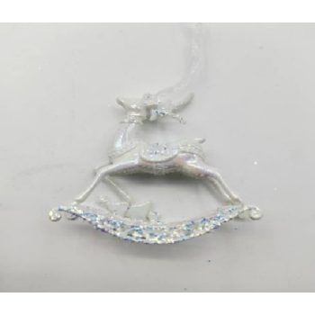 KARÁCSONYFADÍSZ RÉNSZARVAS 11X11CM PVC