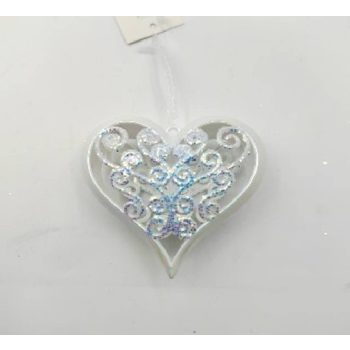 KARÁCSONYFADÍSZ SZÍV 8CM PVC