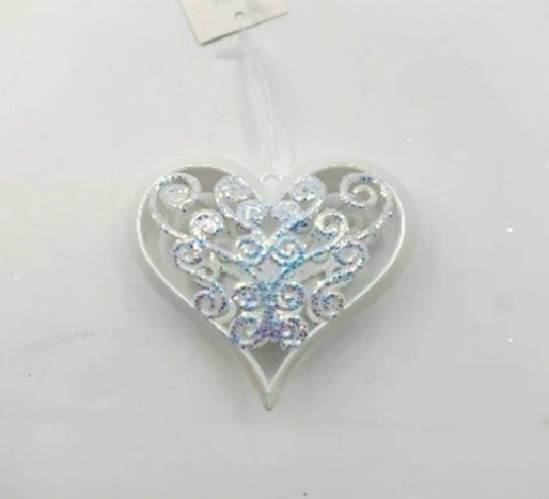 KARÁCSONYFADÍSZ SZÍV 8CM PVC