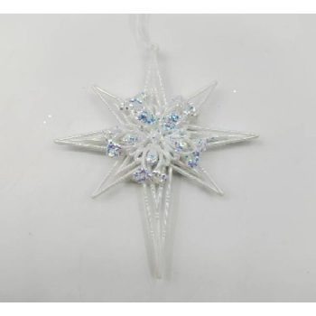 KARÁCSONYFADÍSZ CSILLAG 15,5X12,5CM PVC