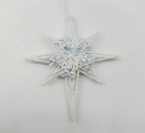 KARÁCSONYFADÍSZ CSILLAG 15,5X12,5CM PVC